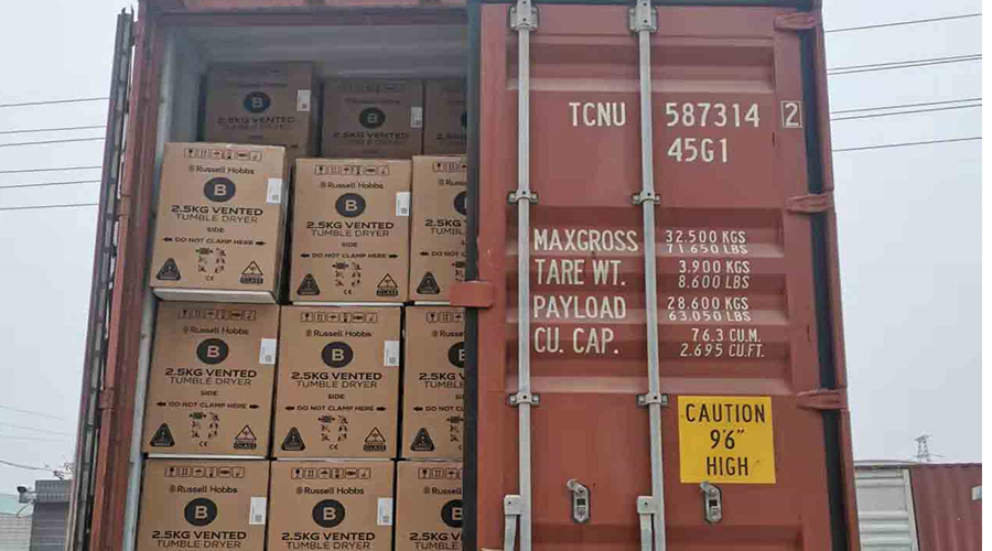 年底沖刺！順利完成英國Russell hobbs客戶的滾筒干衣機(jī)出貨