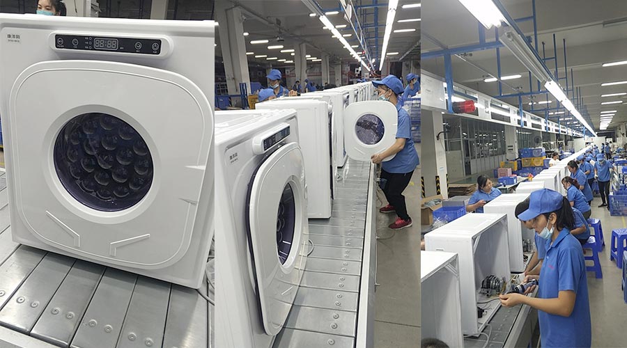 現(xiàn)場圖示！家用干衣機工廠生產線組成