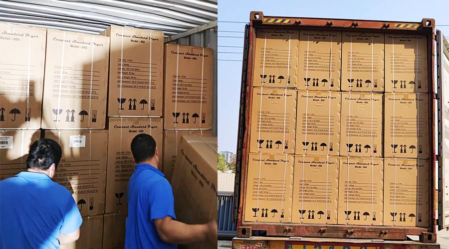 客戶Equator滾筒衣服烘干機快速裝柜完畢  蓄勢待發(fā)！